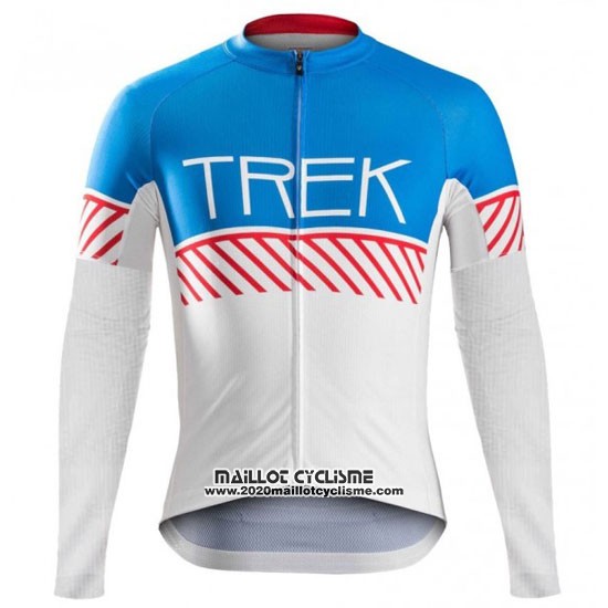 2016 Maillot Ciclismo Trek Bontrager Bleu et Blanc Manches Longues et Cuissard